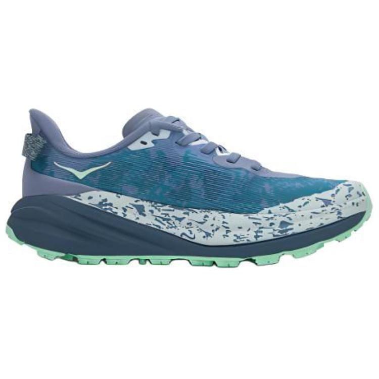 HOKA One One Speedgoat 6 Cushioning Abrasion Resistant Low Top Trail Running Shoes Women's Blue 1147832-MNLG