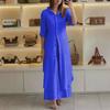 Cross-border Europe and the United States 2025 spring and summer new _ casual linen suit _ women's elegant long-sleeved wide-leg pants two-piece set 