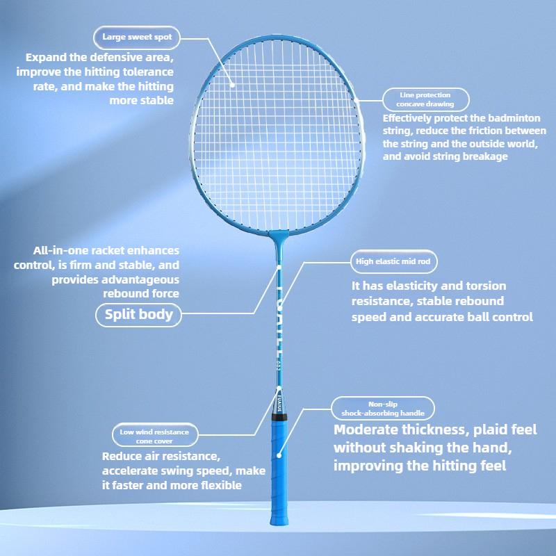 Prodotti Sportivi Nuovissimo Design Telaio in Lega di Ferro Racchette da Badminton Una Coppia Racchetta da Badminton con Borsa Premium per Badminton e 3 Palline