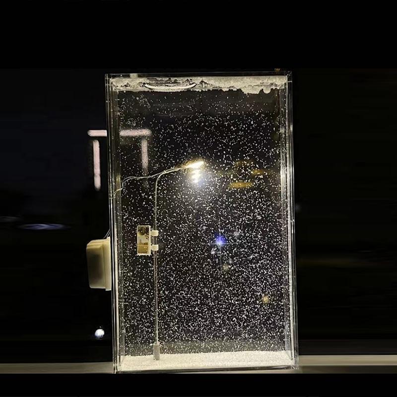 Small Night Light Snow Scene Street Light DIY Kit Creative Snowy Night Flowing Night Light Handmade Material Package Best Gifts