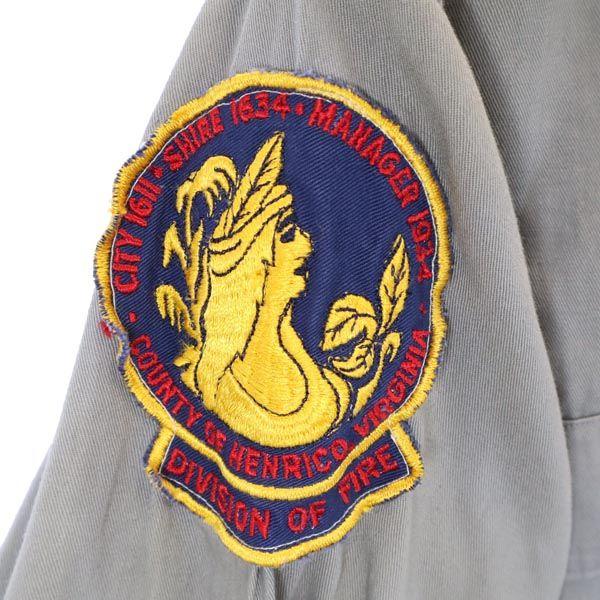 BIG MAC 60s Vintage Logo Embroidery Long Sleeve Shirt M Gray Men's Used