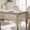 Luxury Style Tablecloth, Elegant Hollow Lace, Non-Slip Dustproof Dining Table Cover, Durable Fabric For Home Use, Wholesale