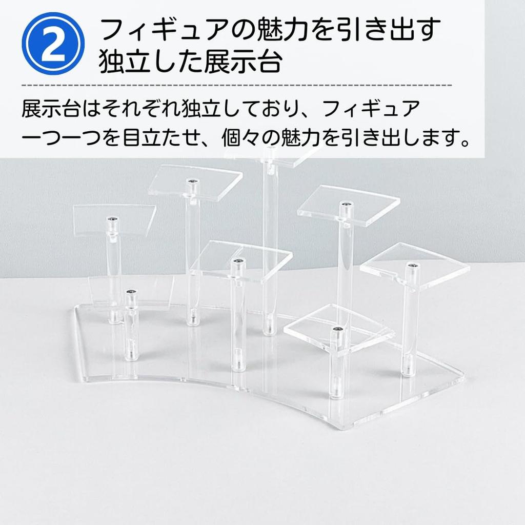 ateena Figure Display Acrylic Figure Collection Figure Display C Stand, Case, Case, Stand, Case, (5 Figures)