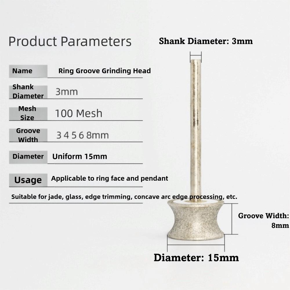 Concave Shape Diamond Grinding Wheel 2-8mm Size Shank Diameter 3mm Rotary Grinding Tool Polishing Wheel Ceramic Sharpening