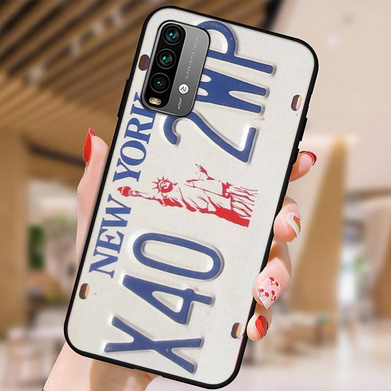 Luxury New York Plate Number Phone Case For Xiaomi9 10 11PRO LITE Redmi NOTE7 8 9 10A PRO K40 Poco3 Shell