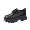 Sapatos pequenos de couro com cadarço femininos novos de outono estilo britânico estudante retrô sapatos de plataforma sapatos de bolinho pequenos femininos