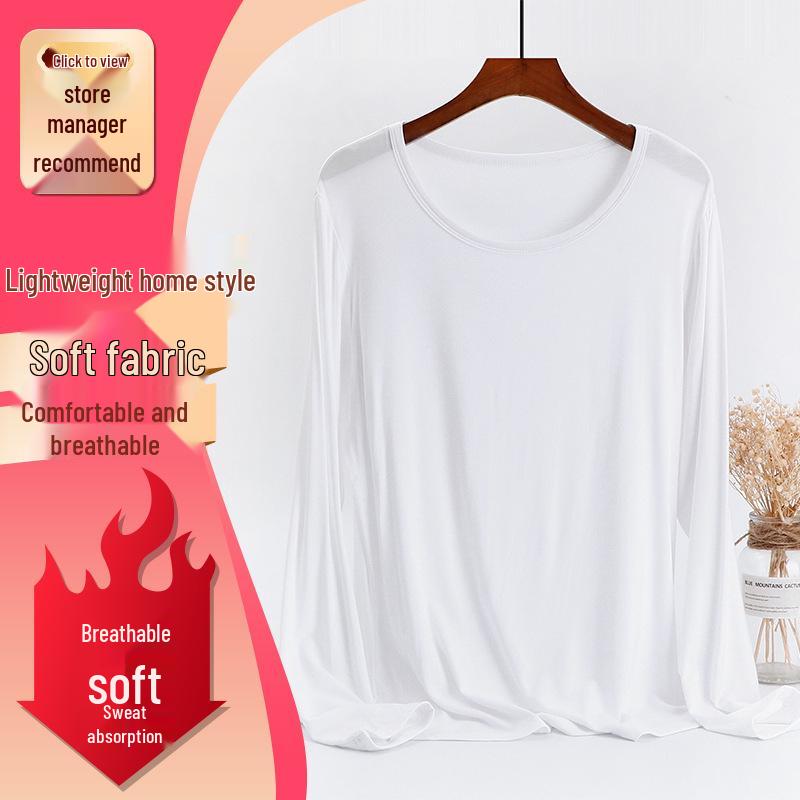 

Жіночий модальний топ великого розміру з довгим рукавом вільного крою 4XL