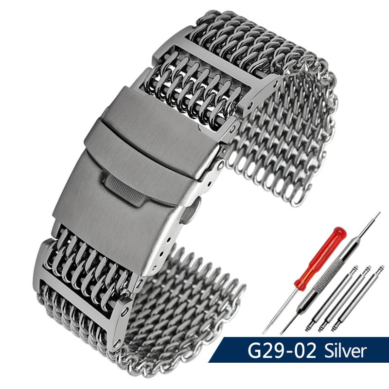 High Quality Watchband for Seiko Water Ghost Canned Mountain Abalone Metal Strap Milan Mesh Bracelet 20 22 24mm