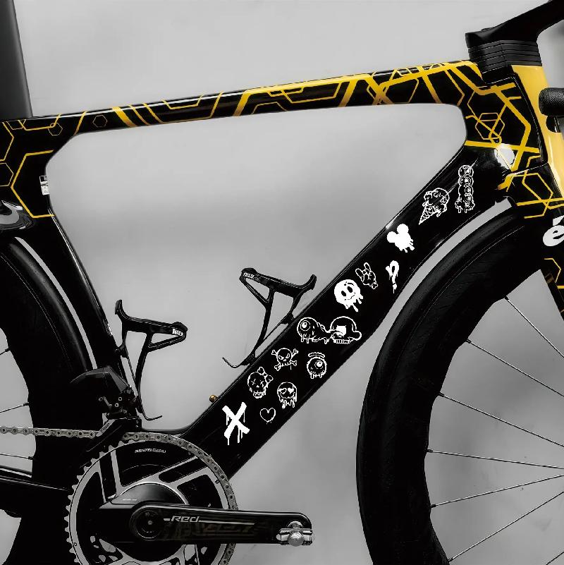 Adesivi per Bicicletta Graffiti Cartoni Animati Per Telaio Bicicletta Tubo Superiore Fai da Te Riflettenti Impermeabili Adesivi per Ciclismo Adesivo per Telaio Bici da Strada