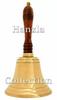 Large Brass & Wood School Hand Bell – 11" Vintage Teacher Bell – Antique Collectible Décor
