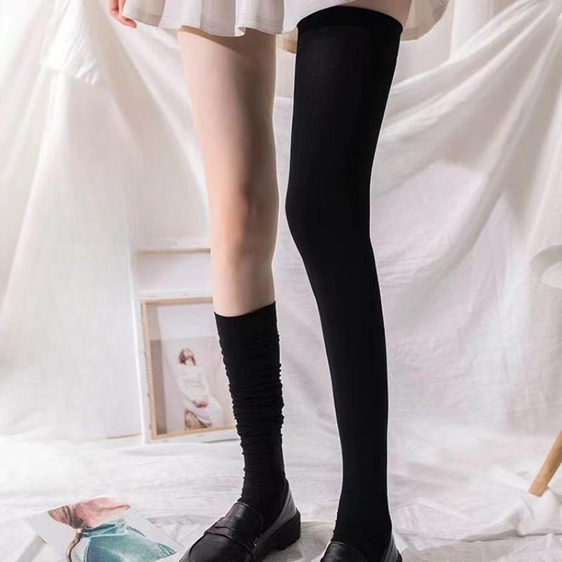 Einfarbige Lolita Lange Strümpfe JK Damen Mädchen Niedliche Schwarze Weiße Strumpfhosen Über Knie Oberschenkelhoch Socken Sexy Nylonstrümpfe