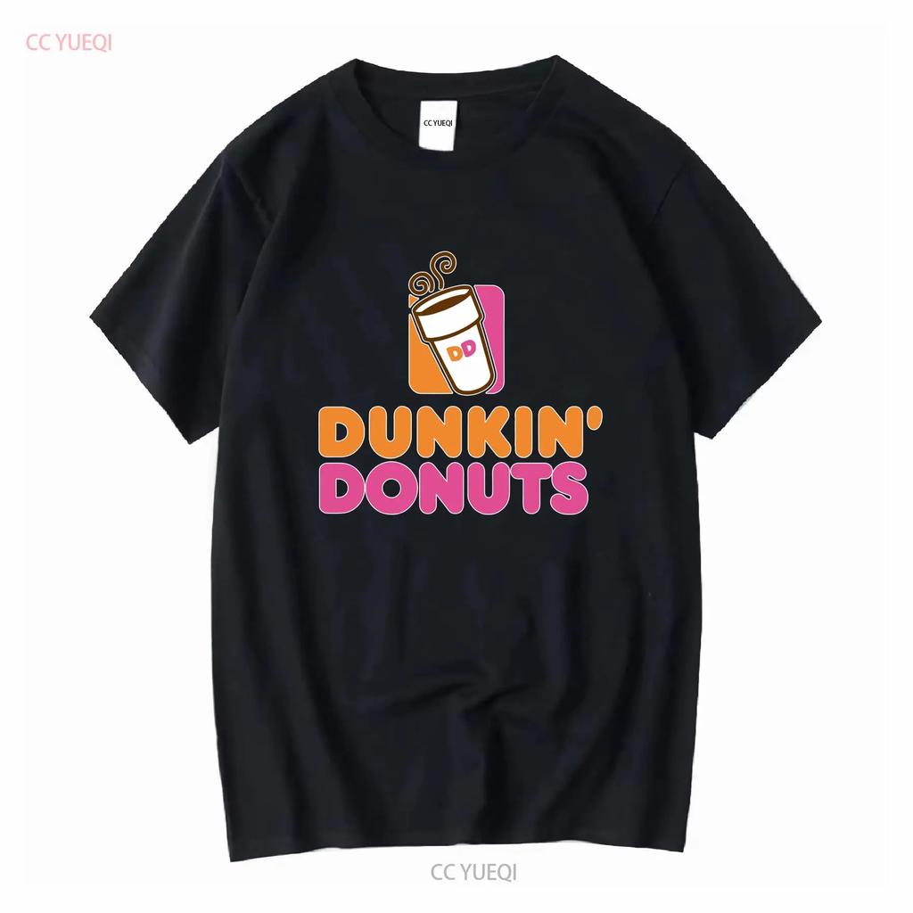 NEUES DUNKIN DONUTS LOGO T-SHIRT LUSTIG GRÖSSE S BIS 5XL Lang- oder Kurzarm Vintage Gewaschen Mode Bequem