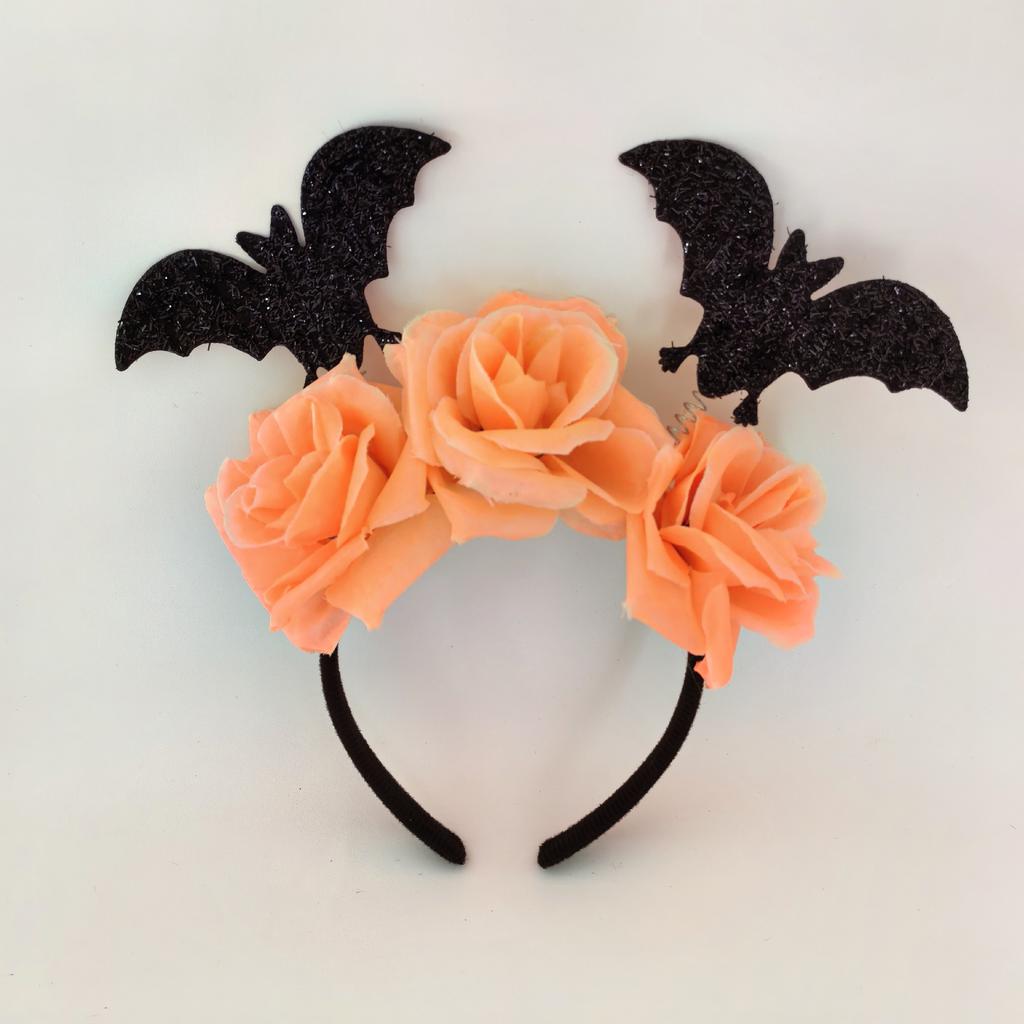 Halloween Black Bat Headband Ghost Festival Party Witch Mischievous Rose Adult Hair Accessories