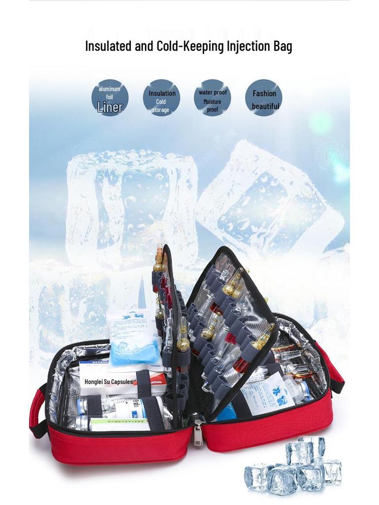 Tragbare isolierte Medizintasche - Kleine Erste-Hilfe- und Injektionstragetasche