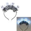 Skull Ghost Hair Hoop Lights Flashing Funny Hair Bands Halloween LED Pumpkin Headband  Cosplay