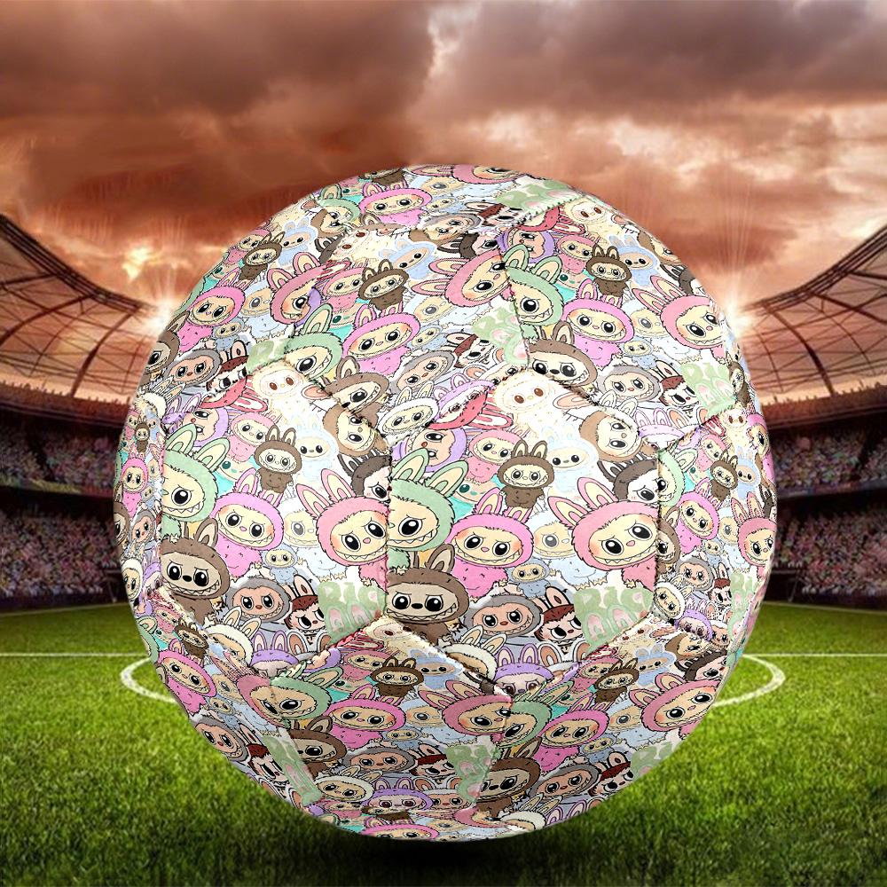 Labubu Print Size 5 Soccer Ball, Standard Match Football for Sports Game and Team Practice, Ideal Gift for Soccer Fans