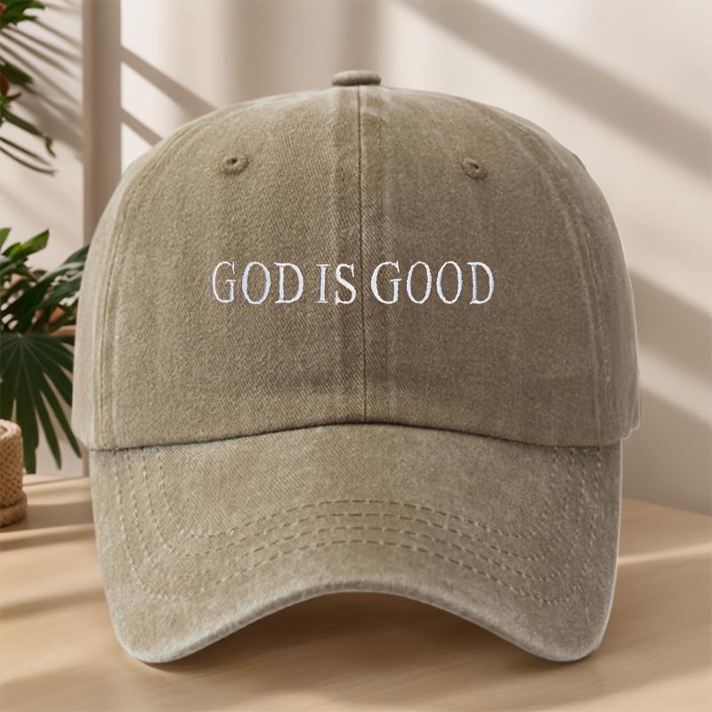 Vintage Baseball Cap MAKEFGE Vintage Washed Baseball Cap for Men  Women  Embroidered GOD IS GOOD Design