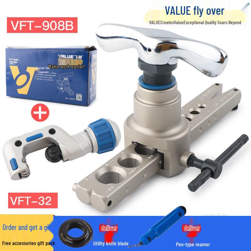 Copper Pipe Flaring and Reaming Tool VFT-908 (Metric & Imperial)