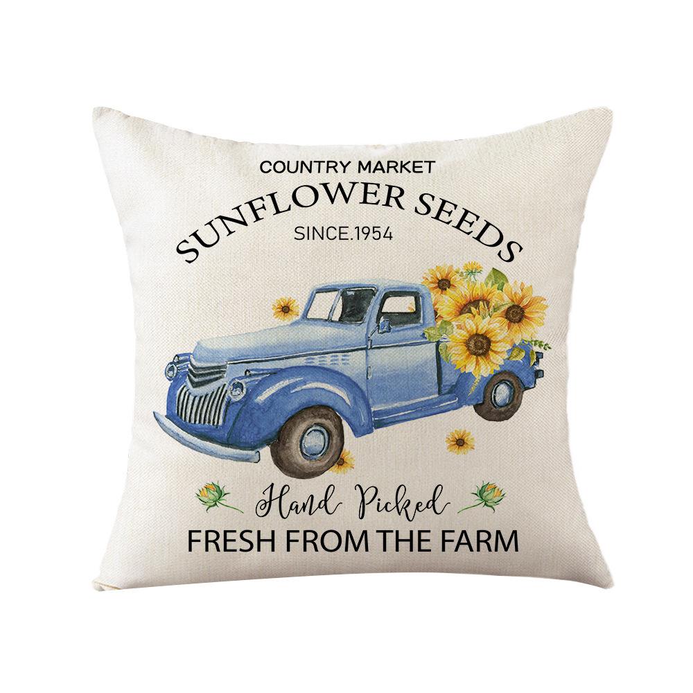 Home Decoration Pillowcase Set Watercolor Plaid Sunflower Pillowcase Spring High-end Home Cushion Cover
