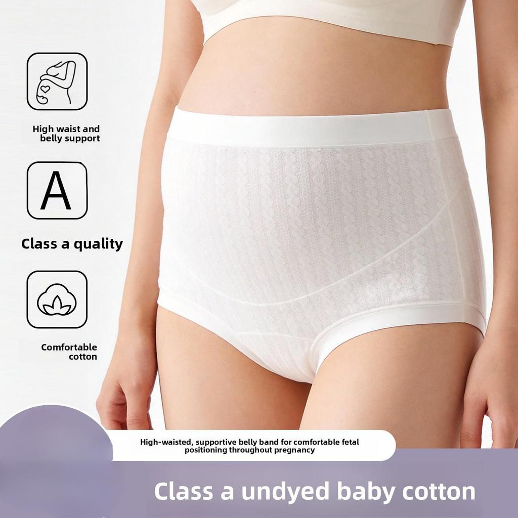 Large Size Female Spring and Autumn 10A Bacteriostatic Cotton Pregnant Women High Waist Belly Triangle Briefs