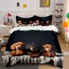 Drie Schattige Teckels Op Een Deken Beddengoed Set1 Dekbedovertrek+2 KussenslopenMeerdere Maten Slaapkamer Beddengoed Decor