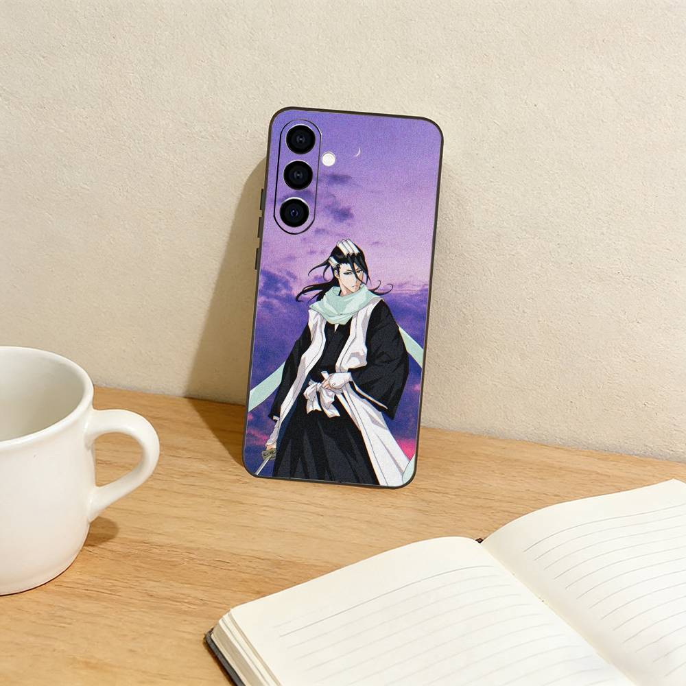 B-Bleach Anime K-Kuchiki Byakuya Colorful Phone Case For Samsung Galaxy A73,A72,A71,A70,A53,A52,A51,Others Soft Black Cover
