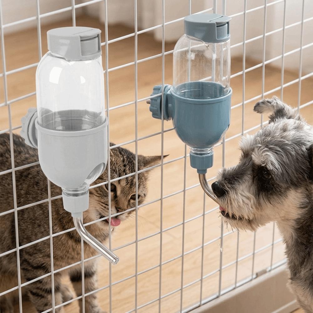 Anti-drip Pet Water Feeder Suction Cup Attached Double Steel Bead Crate Hanging Water Bottle Hanging Mount No Wet Mouth