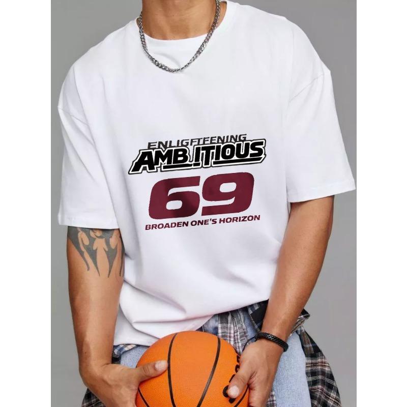 

Белая футболка с принтом «Просветляющий амбициозный 69 Расширь свой кругозор» для повседневной носки XXXXL белый