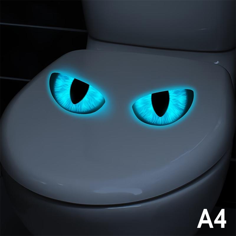 Funny Glowing Eyes Toilet Stickers Removable Bathroom Decoration Waterproof Vinyl Wall Tile Decals for Home Office