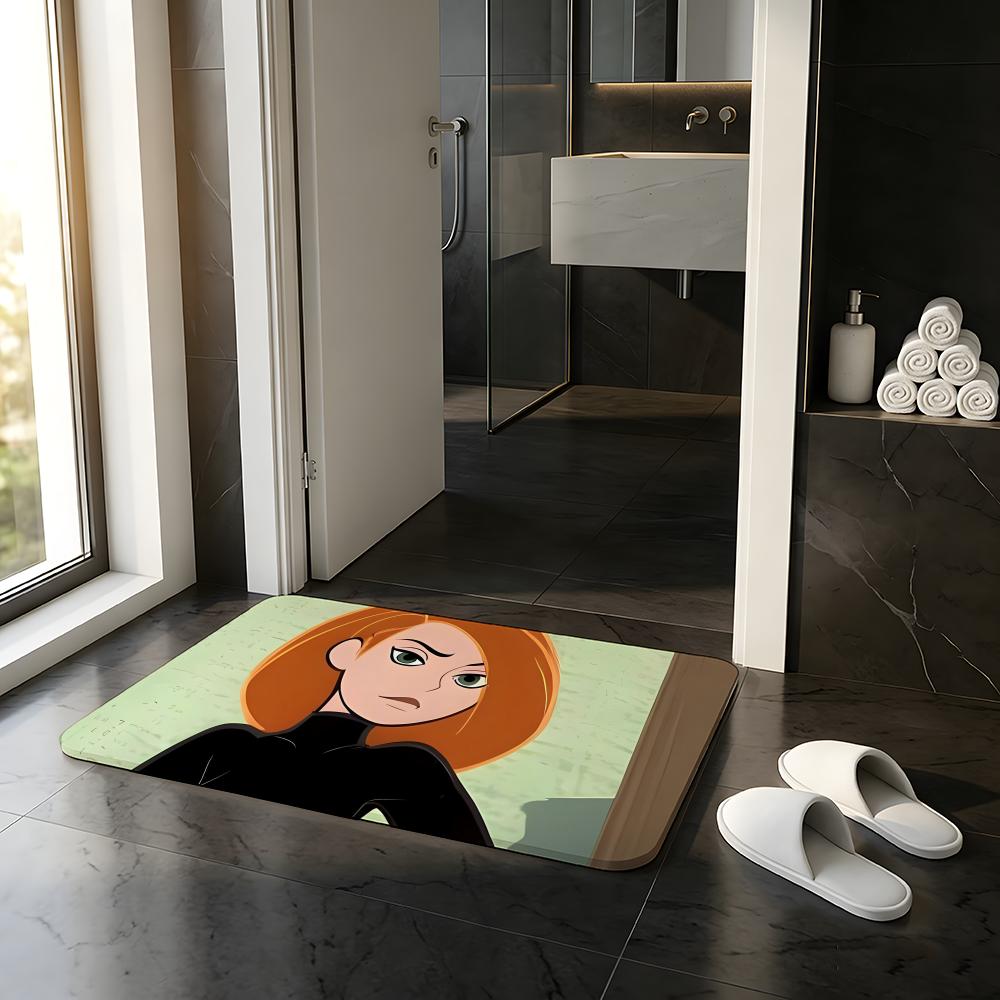 ANIME K-Kim Possible Floor Mat Absorbent Floor Mat Non-Slip Entrance Rug for Bathrooms Restrooms and Toilets 40cm x 60cm