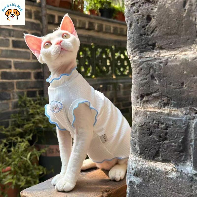 Summer sleeveless cat clothing air conditioning suit anti-dander cat vest pet cat clothes pet ropa para gatos Pet supplies
