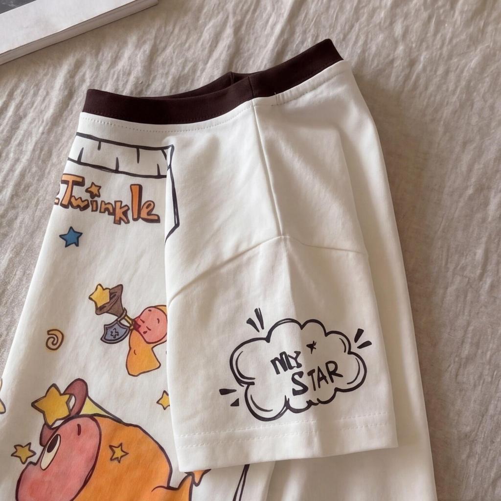 Kids Cotton Short Sleeve T Shirt Cute Star Character Cartoon Summer Top for Boys and Girls