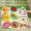 Montessori Matching&Sorting Game Wooden Fruit Clip Beads Color Shape Sensory Sorter for Kids Fine Motor Skills Early Education
