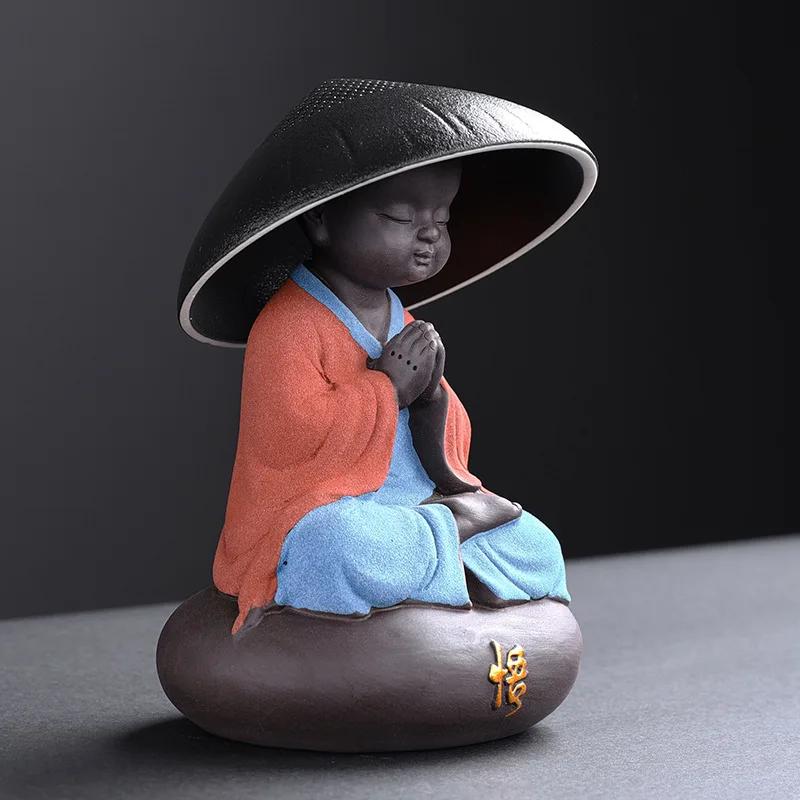 Ceramic Creative Little Monk Tea Strainer Tea Leaking Tea Strainer Household Kung Fu Set Accessories Ceremony Decoration