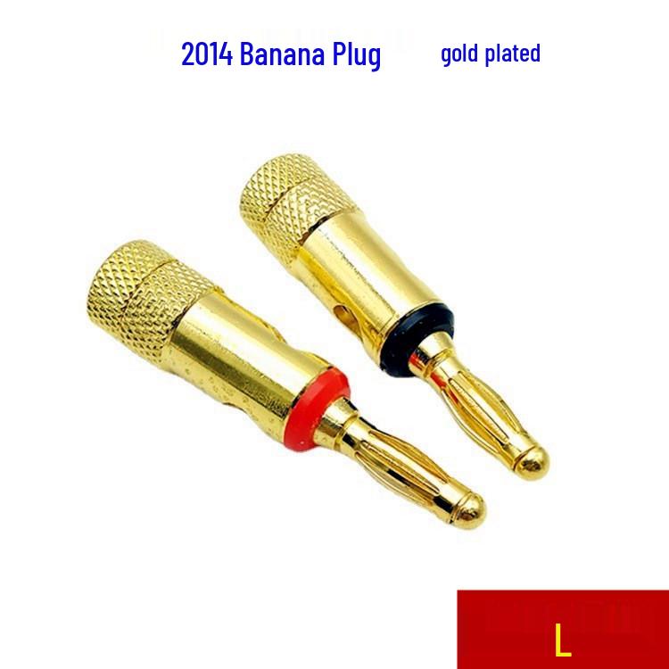 Gold-Plated Solderless 4MM Banana Speaker Plug Connector красный