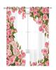 Pink Rose Flower Bouquet White Chiffon Sheer Curtains for Living Room Bedroom Home Decoration Window Voiles Tulle Drapes Curtain