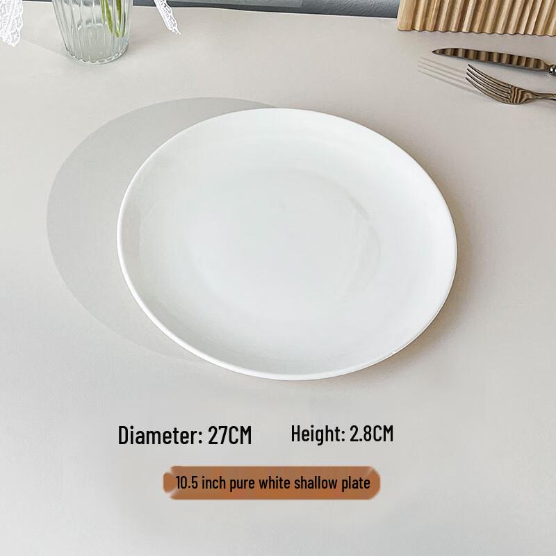 Morona 10.5-inch Round Shallow Dinner Plates (Set of 10)