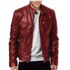 American Retro PU Leather Stand Collar Slim Fit Motorcycle Jacket