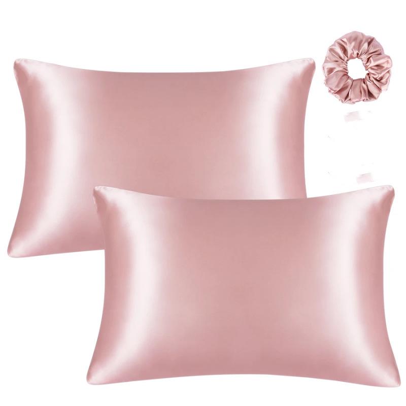 Ice Silk Imitation Pillowcase - Stain Resistant, Thickened, Pair Pack, Free Shipping