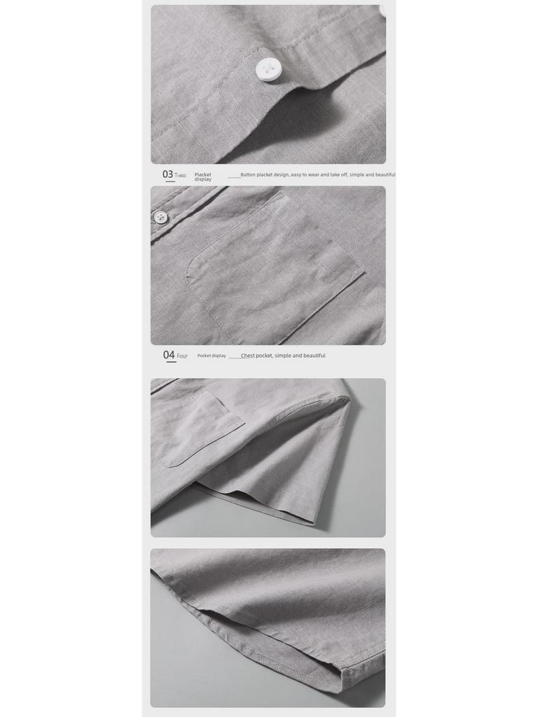 Men's Summer Business Casual Linen Short-Sleeve Shirt