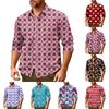 Men'S Casual Loose Fitting Long Sleeved Shirt Fashionable Lapel Shirt Top