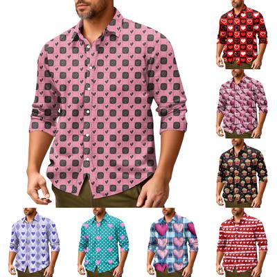 Men'S Casual Loose Fitting Long Sleeved Shirt Fashionable Lapel Shirt Top