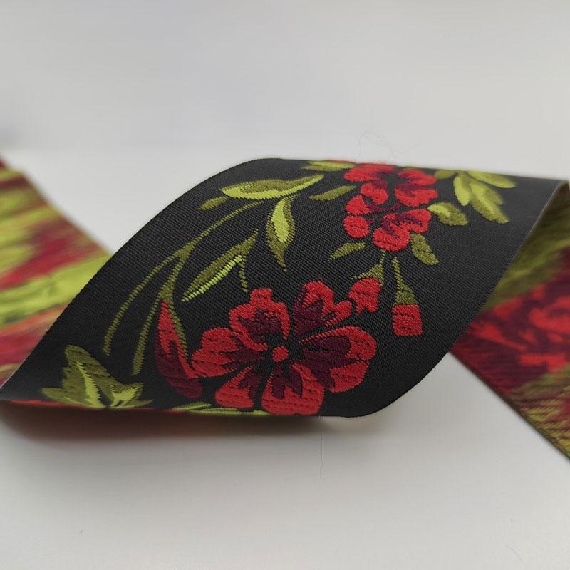 10 Meter Ethnic Style Peony Flowers Jacquard Lace Trim Ribbon Floral Embroidery Woven Trimming Edging For DIY Clothes Crafts