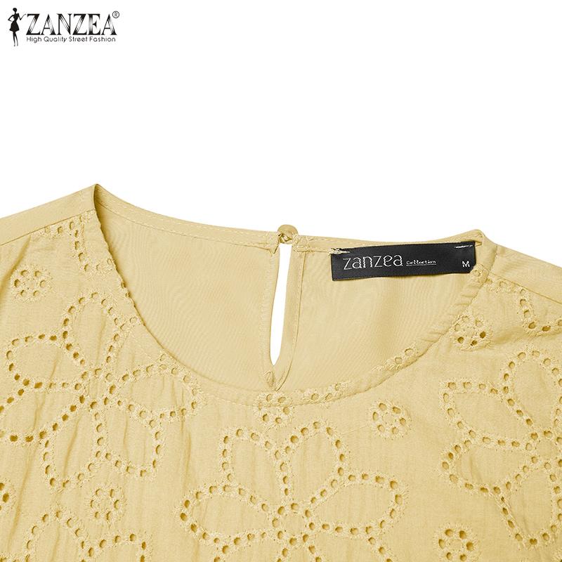 ZANZEA Women Casual Embroidery Lace Patchwork Summer Sleeveless Tank Tops