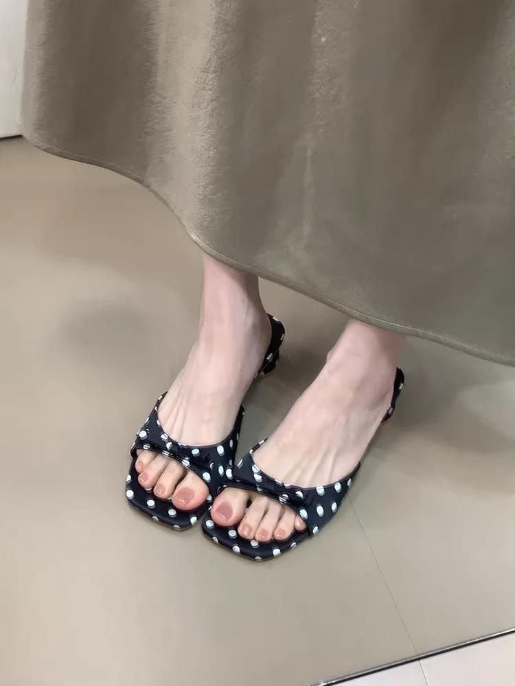 Fashion designer High Heel Open Toe Slippers for Women Wearing Bow Tie Outside Square Head Heel Slippers for Sandal  Brand