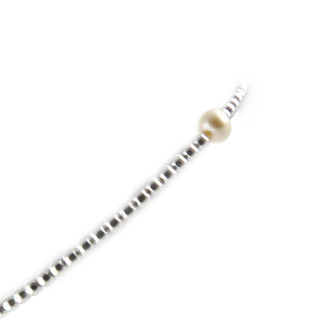 Les Trésors De Lily [L3848] - Bracelet Argent 'Biwa' ivoire argenté - 4 mm