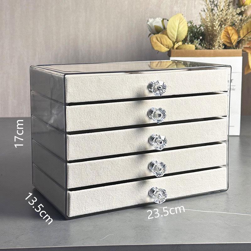 Five-Layer Acrylic Jewelry Storage Box - Earring, Necklace, Ring Organizer with Large Capacity and High-End Design