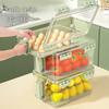 OUGU Transparent Refrigerator Storage Box with Handle