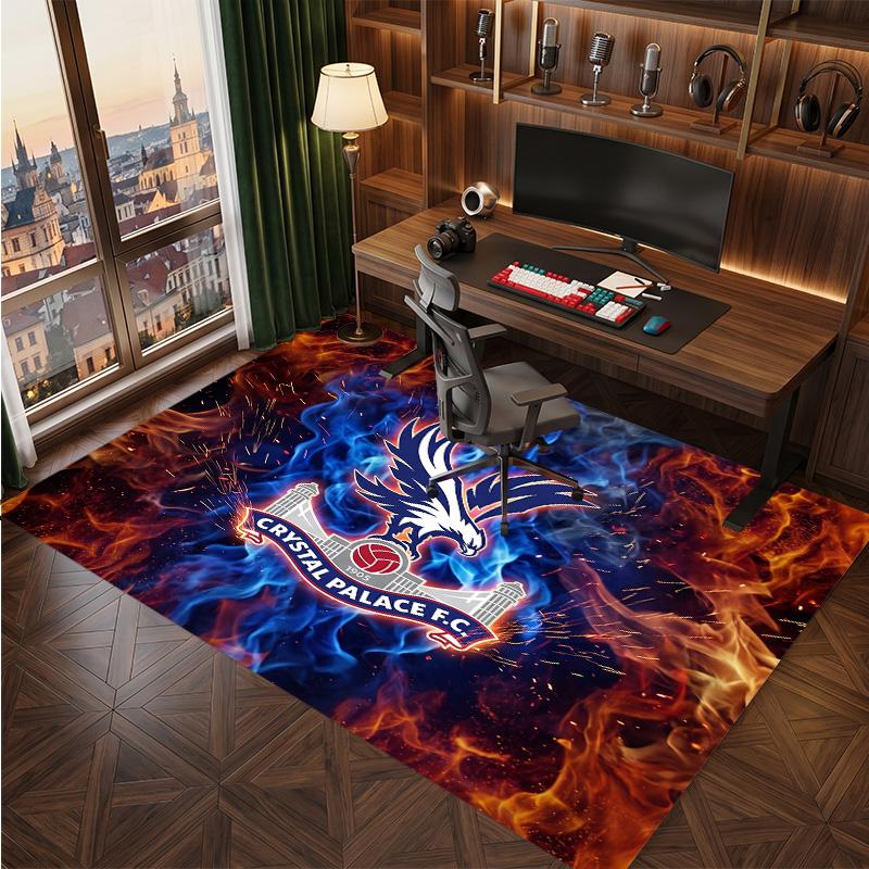 Tappeto in Velluto di Cristallo con Stampa del Crystal Palace Football, Comodo Assorbente d'Acqua Antiscivolo Tappeto per Pavimenti Interni