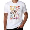 Pilz-Medley T-Shirt Minimalistisches Lässiges Kurzarm-Oberteil